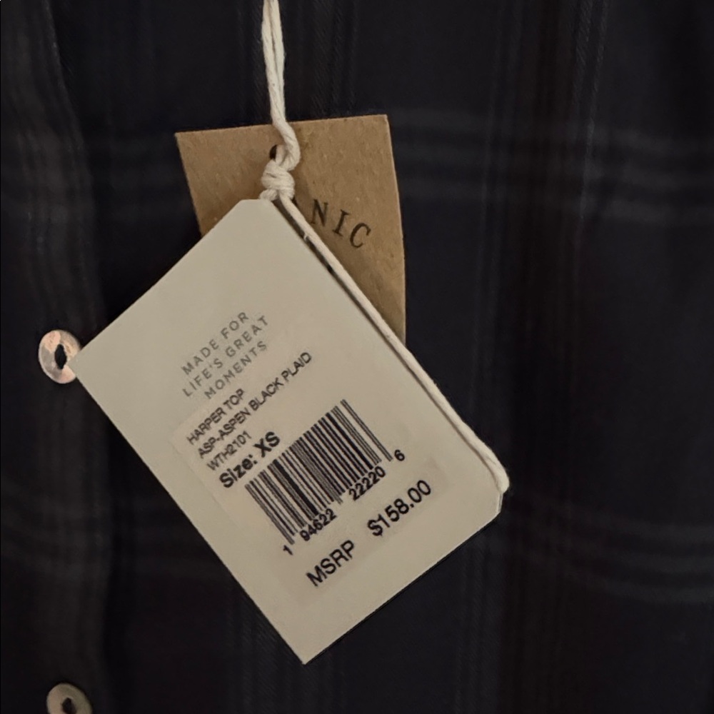 Faherty Harper Top Flannel Blouse XS NWT - Picture 9 of 9